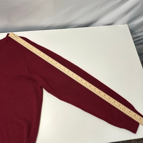 Vintage Eddie Bauer Mens M Wool Sweater V-neck Red Made in Australia Preppy - Picture 7 of 7